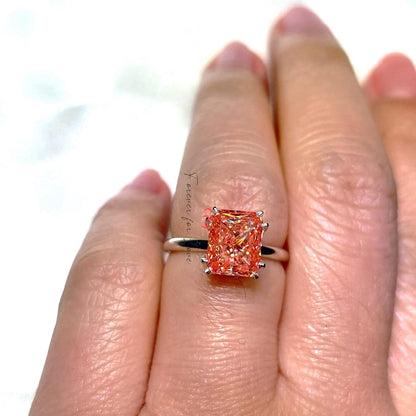 3 Ct Cushion Pink Lab Diamond Engagement Ring