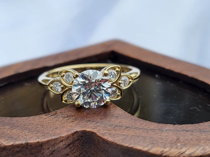 1 Ct IGI Certified Round Lab Diamond Three Stone Engagement Ring