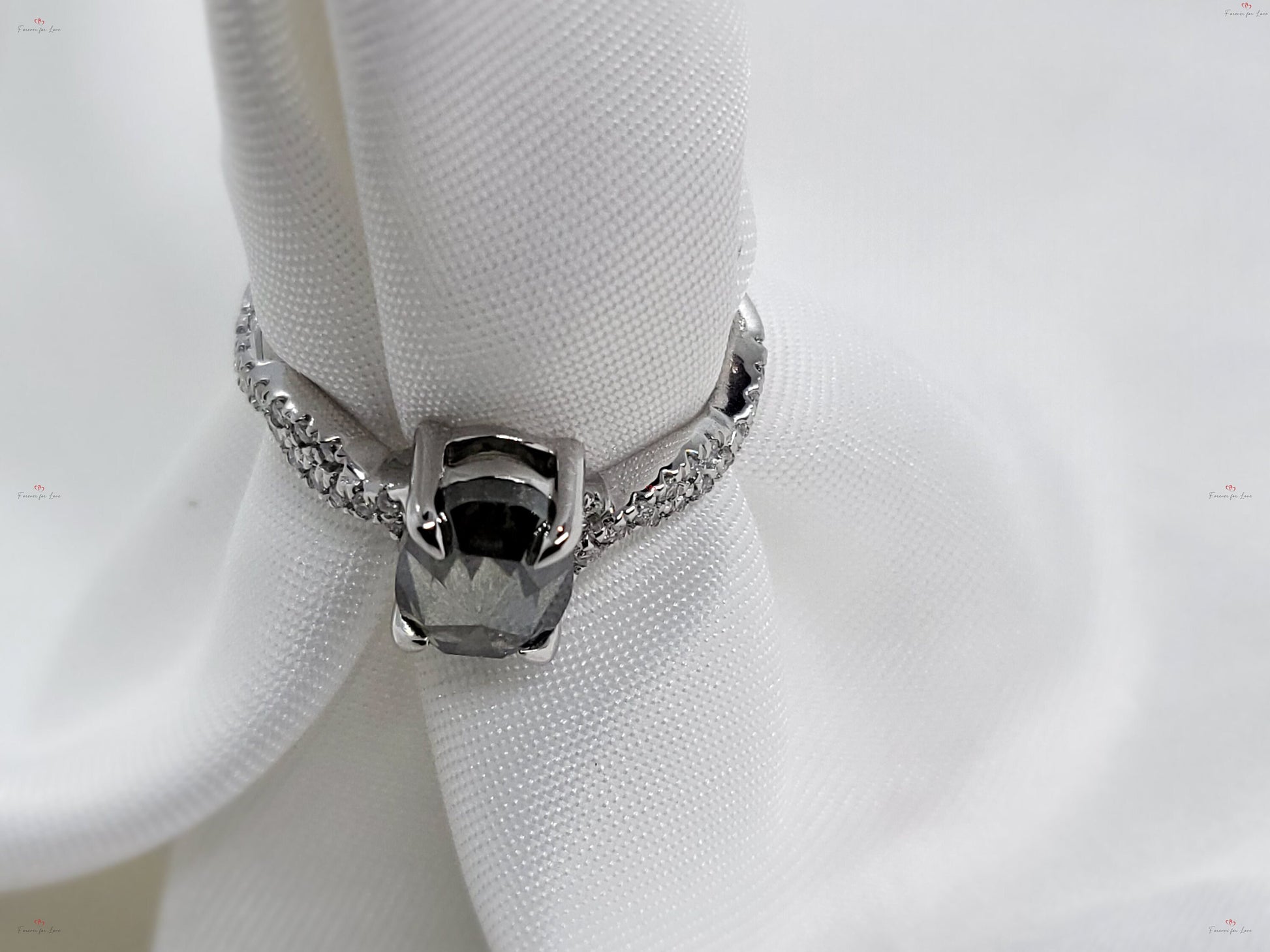 Oval Natural Diamond Solitaire Engagement Ring