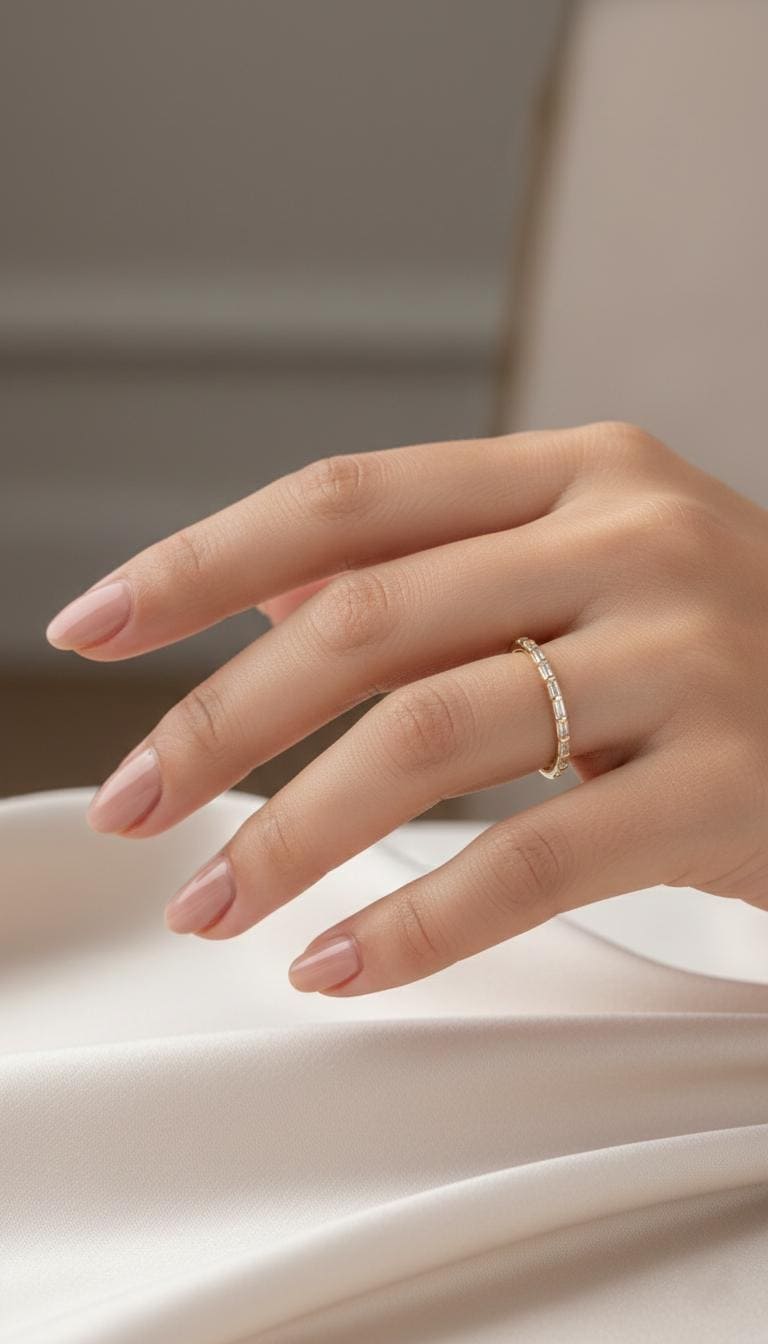 Baguette Lab Diamond Half Eternity Band