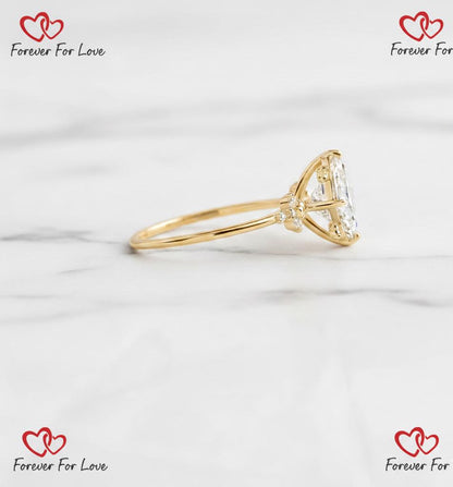 2 Ct IGI Certified Princess Lab Diamond Engagement Ring
