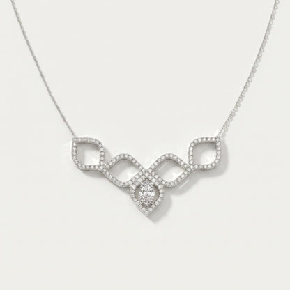 14k Geometrische Pavé Diamant Halskette, Zarte Rundgliederkette, Minimalistische Laborgezüchtete Diamantschmuck, Elegante Halskette, Perfektes Geschenk