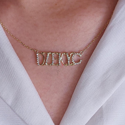 Personalisierte Namenskette aus 14 Karat Gold, ein bedeutungsvolles und zeitloses Geschenk für sie, Gold, Silber, Roségold, Baby-Namenskette, personalisiertes Geschenk für Mama