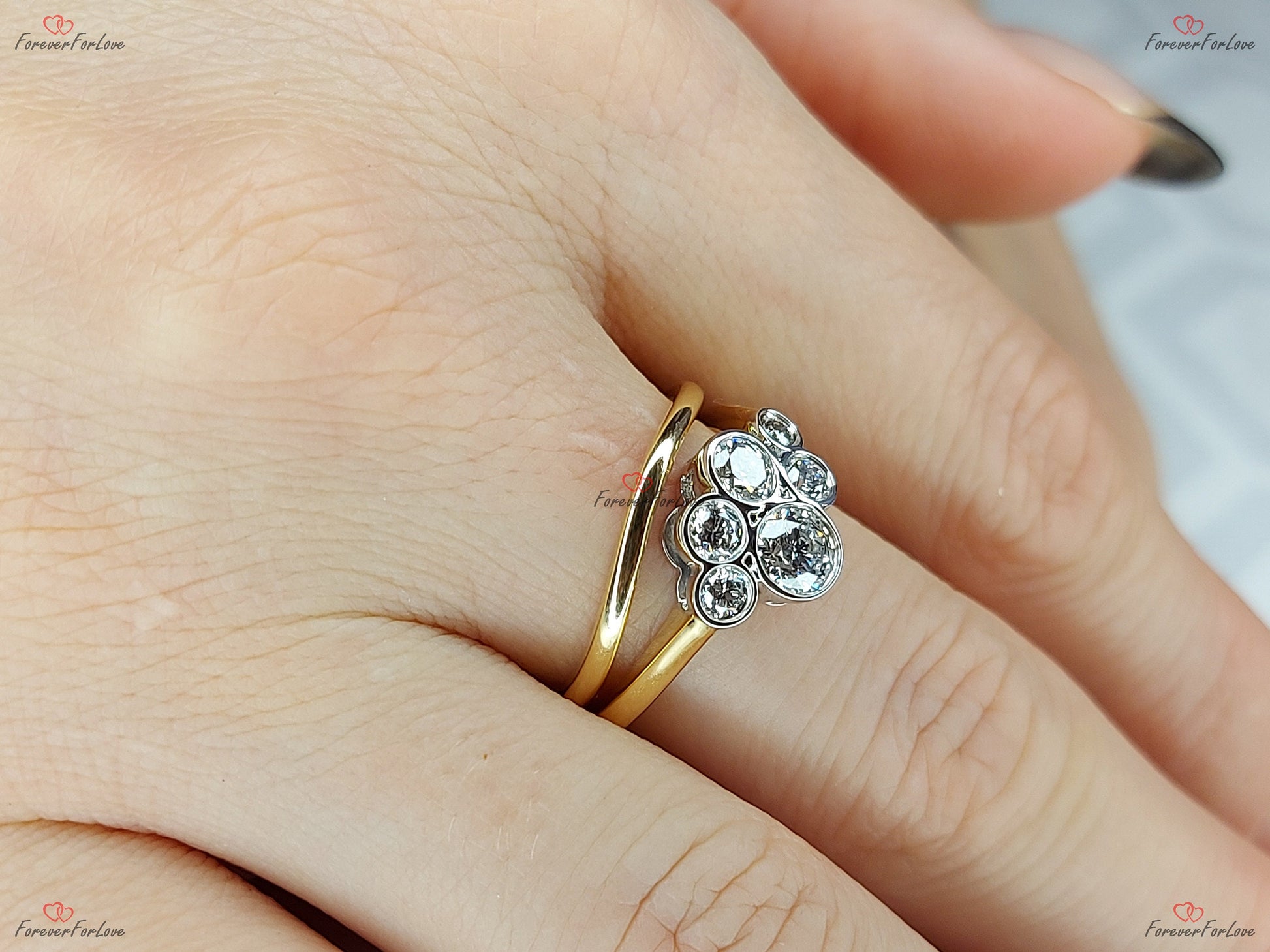 Round Lab Diamond Band