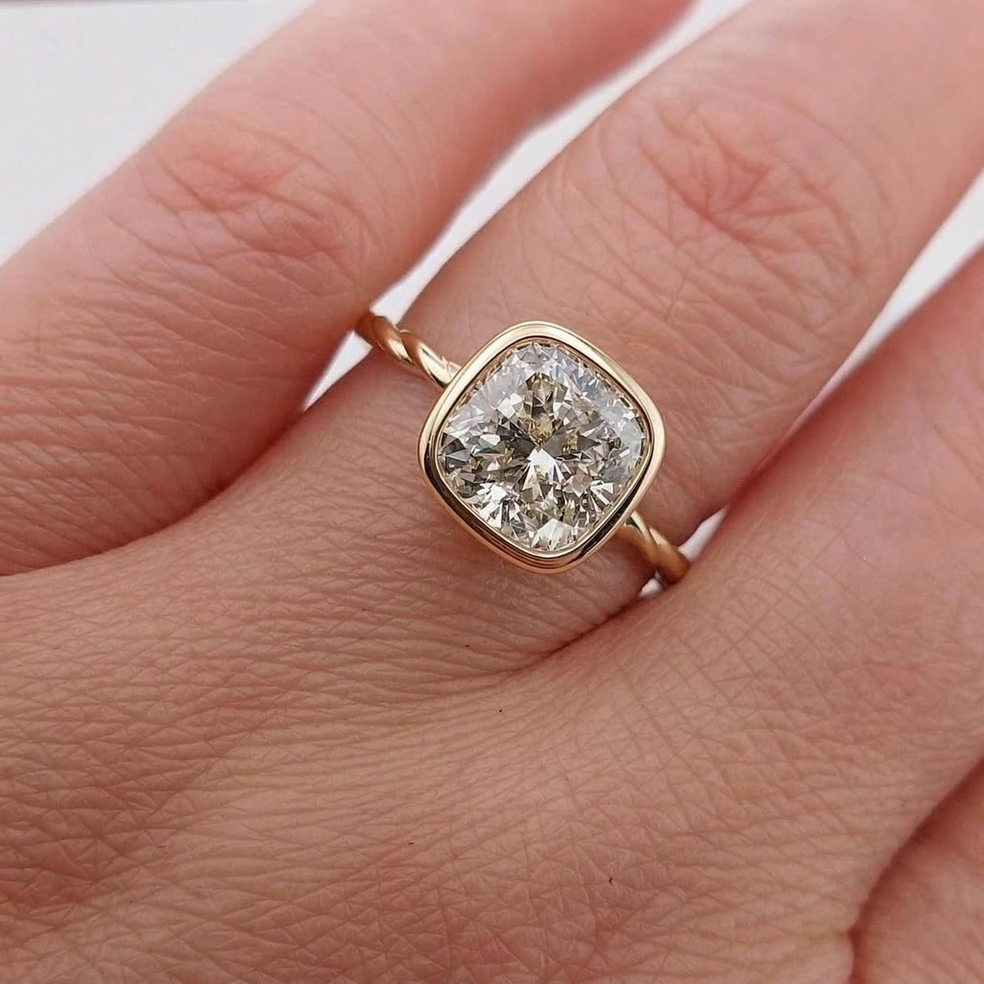 3.5 Ct IGI Certified Cushion Lab Diamond Engagement Ring