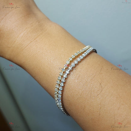Diamant Tennisarmband 14K Weißgold rundes Tennisarmband, im Labor gezüchtetes Armband, wunderschönes Weißes Diamantarmband, 1.5mm rundes Armband.
