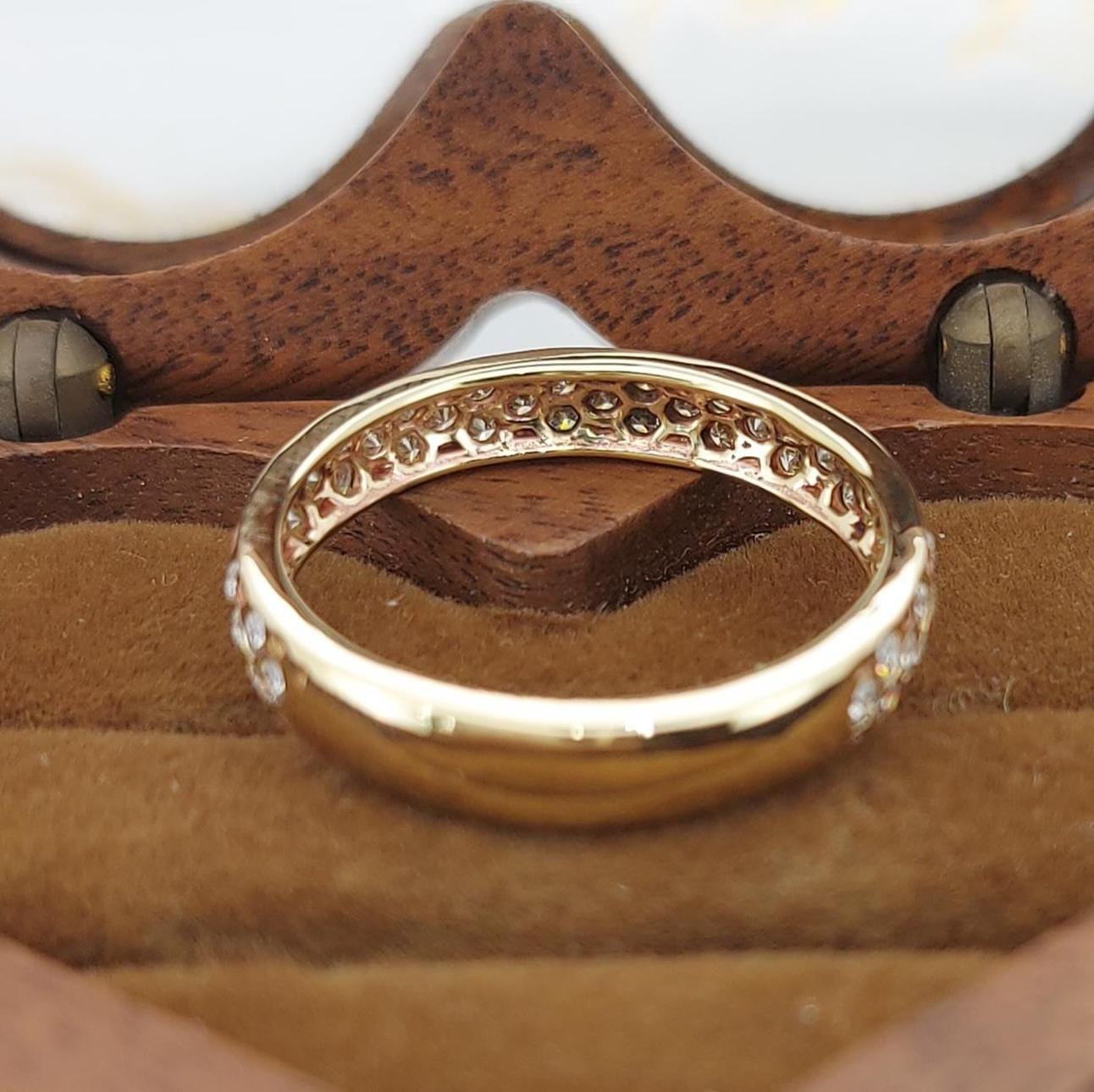Round Lab Diamond Half Eternity Band