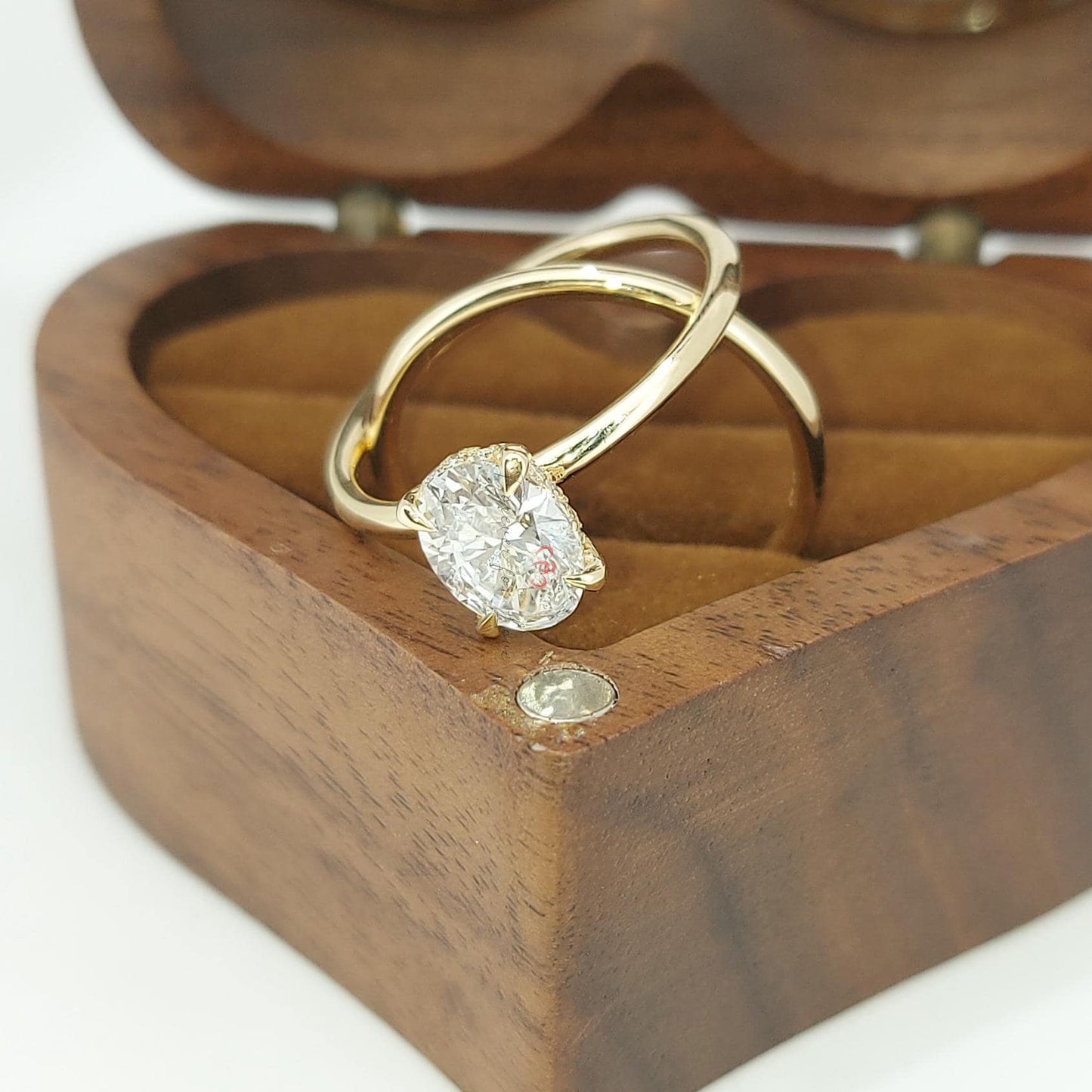 1 Ct Oval Diamond Wedding Band Oval cut Moissanite Brilliant Cut engagement ring in 935 Argentium Silver — custom handcrafted by Forever For Love