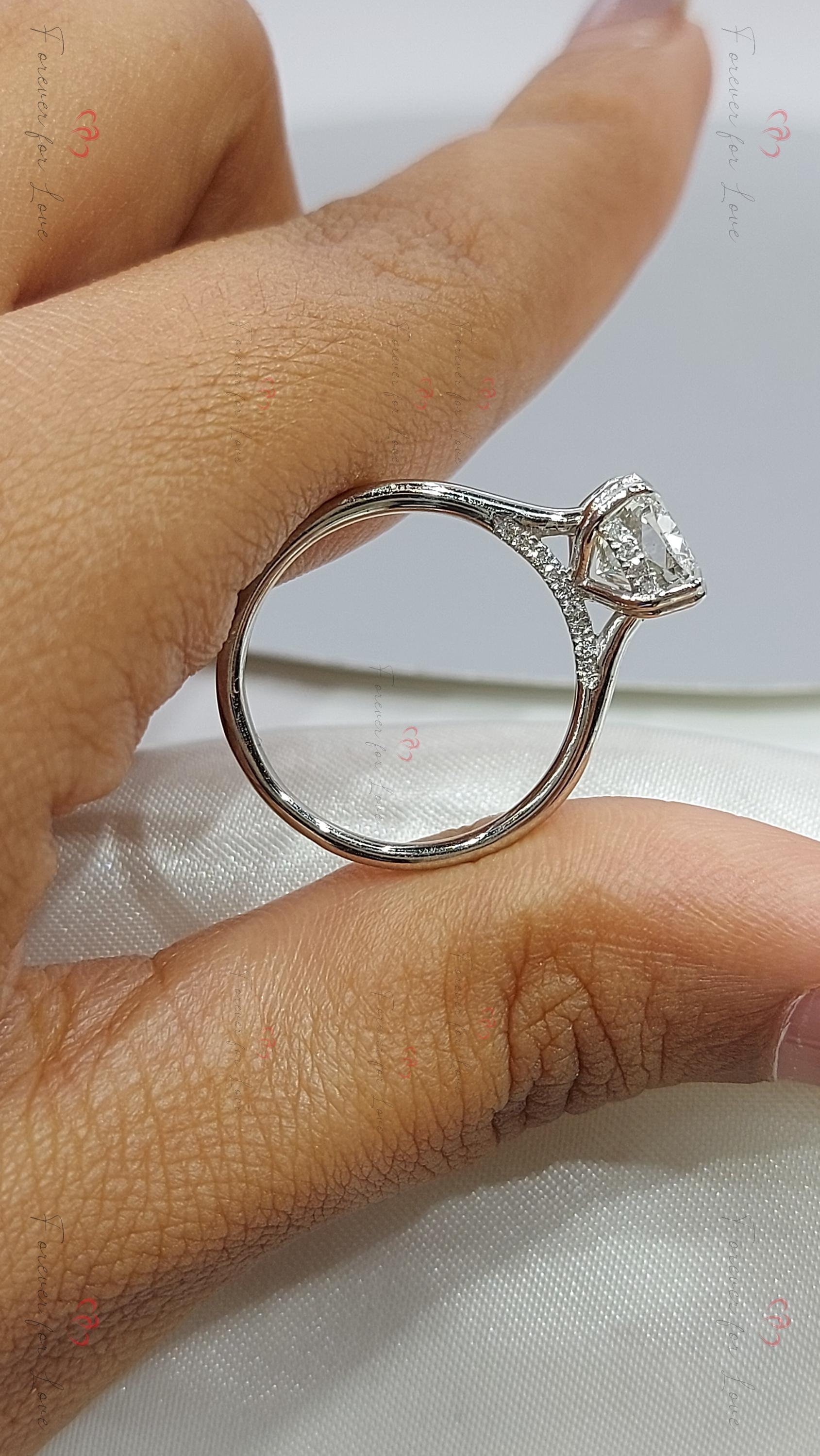 2 Ct IGI Certified Cushion Lab Diamond Engagement Ring