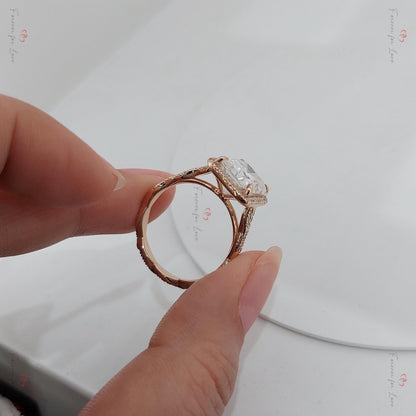 4 Ct Radiant Diamond, Moissanite Engagement Ring