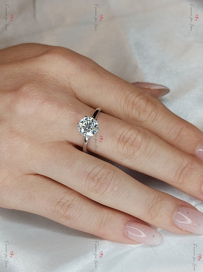 2 Ct Round Lab Diamond Solitaire Engagement Ring