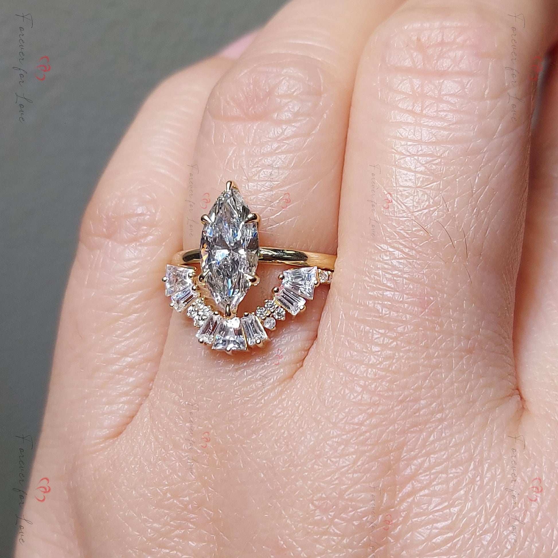 Marquise Lab Diamond Eternity Band