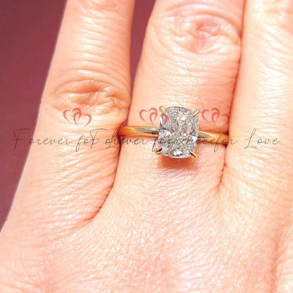 1.8 Ct IGI Certified Cushion Lab Diamond Hidden Halo Engagement Ring