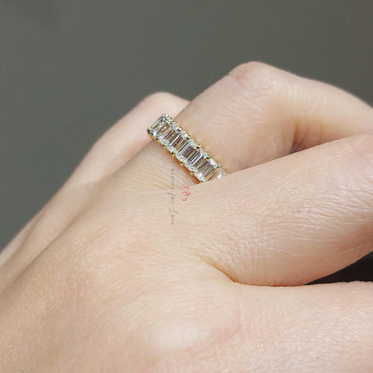 0.25 Ct Baguette Lab Diamond Half Eternity Band