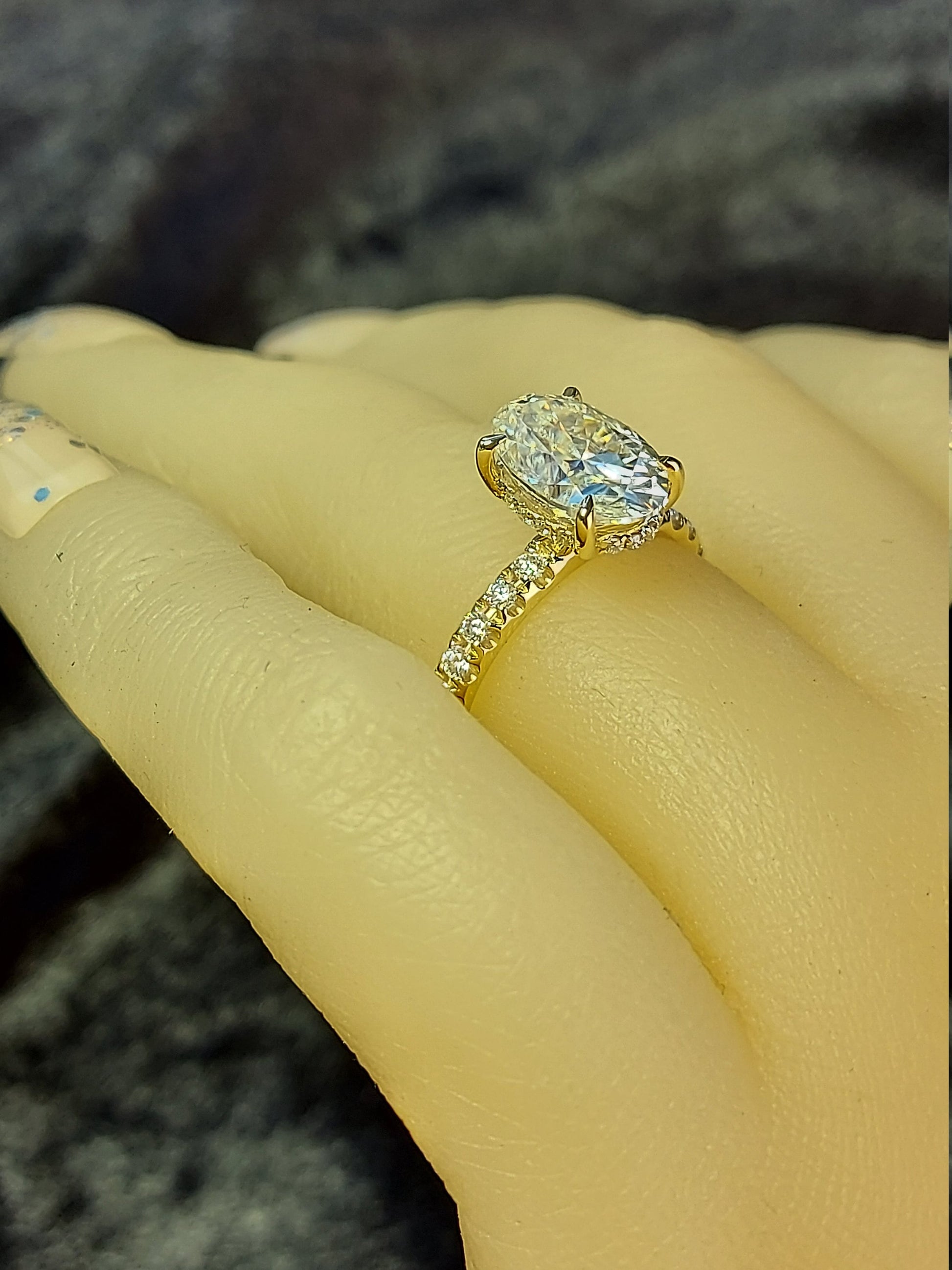 3 Ct Oval Moissanite Engagement Ring