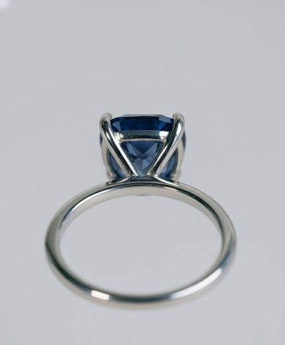 Cushion Blue Sapphire Ring