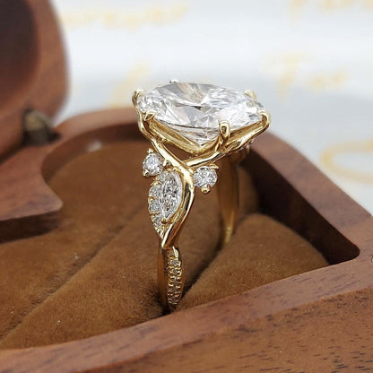 3.3ct Nature Inspired E, VVS2, IGI Certified Oval Cut Diamond Engagement Ring, Nature inspired Design, Wedding Ring, Perfect wedding Gift