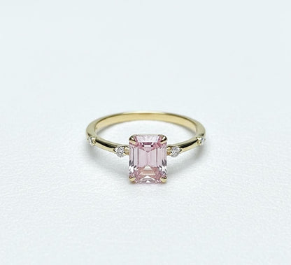 IGI Certified Emerald Lab Diamond Engagement Ring