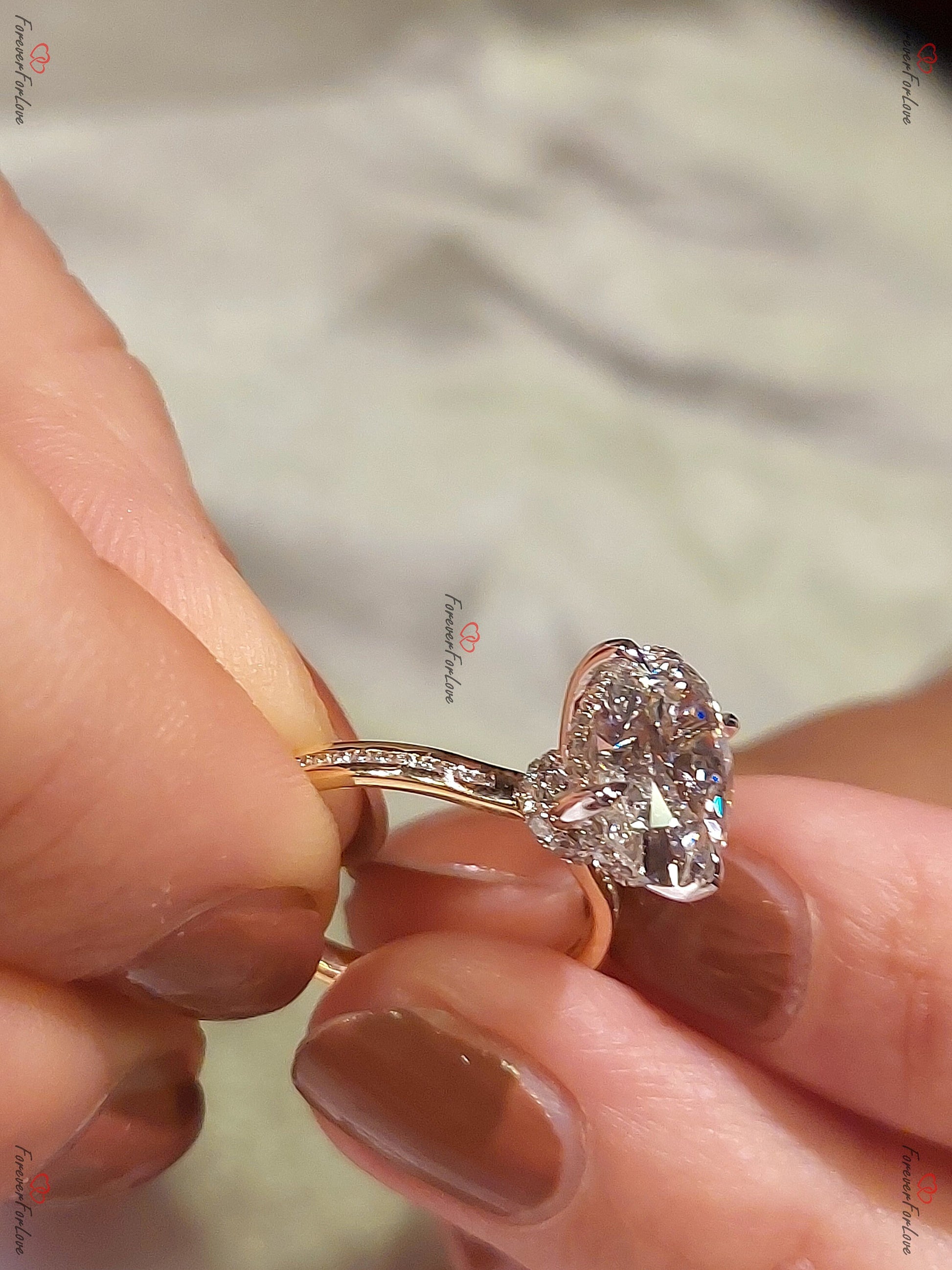 IGI Certified Oval Lab Diamond Engagement Ring