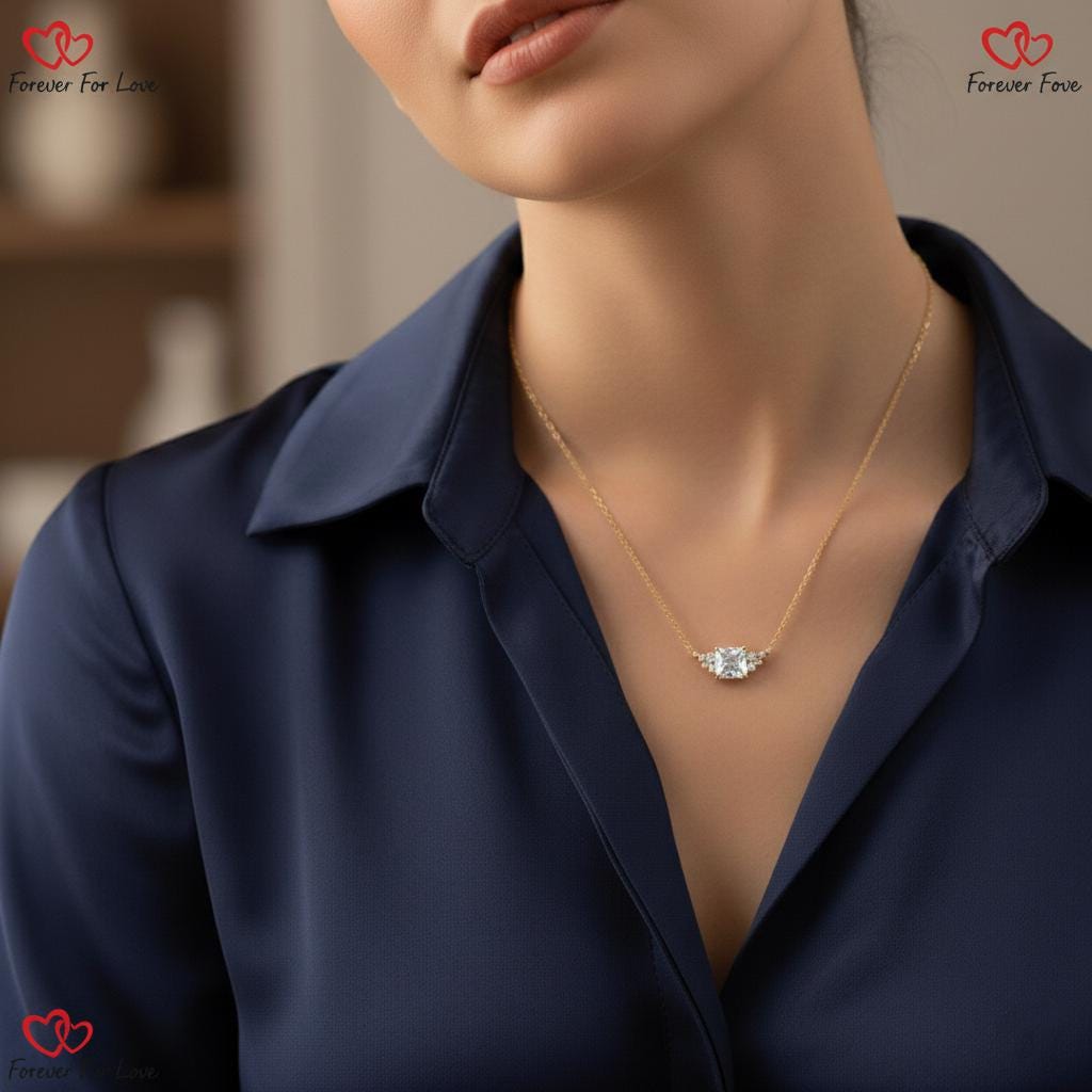 2 Karat E/VVS2 IGI-zertifizierter Asscher-Schliff Diamant Solitaire-Anhänger mit Kette. 14k Gelbgold, im Labor gezüchteter Diamant, perfektes Geschenk Moissanite engagement ring in Gold or Platinum — custom handcrafted by Forever For Love