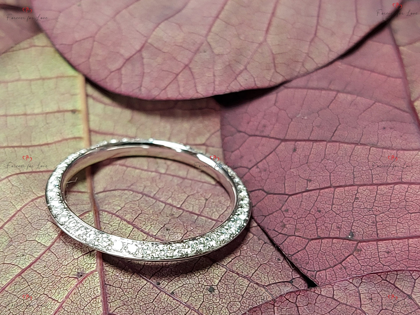 1.5 Ct Oval Lab Diamond Eternity Band Oval cut Moissanite Brilliant Cut engagement ring in 935 Argentium Silver — custom handcrafted by Forever For Love