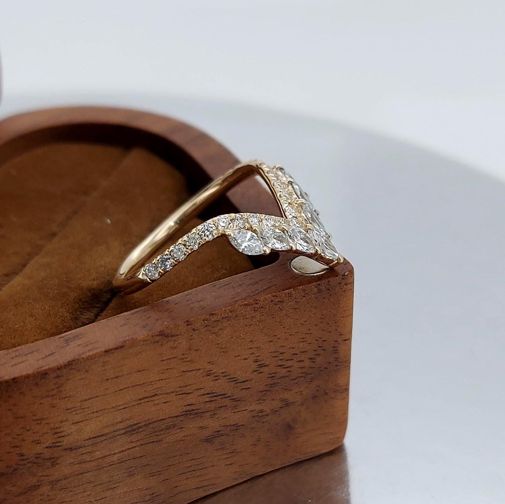 Marquise Lab Diamond Stacking Ring