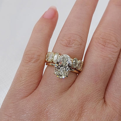 4 Ct Oval Lab Diamond Engagement Ring
