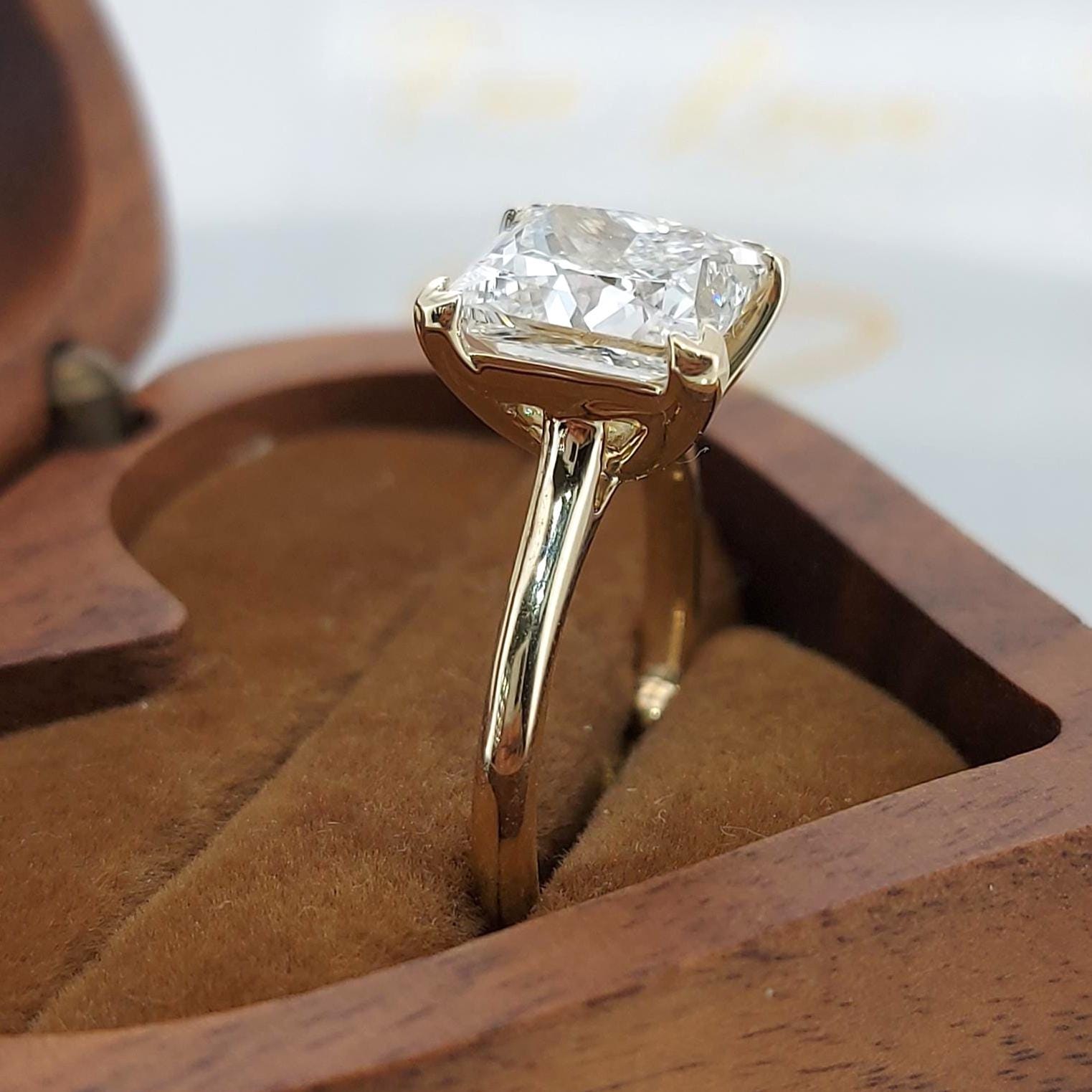 4 Ct IGI Certified Princess Lab Diamond Engagement Ring