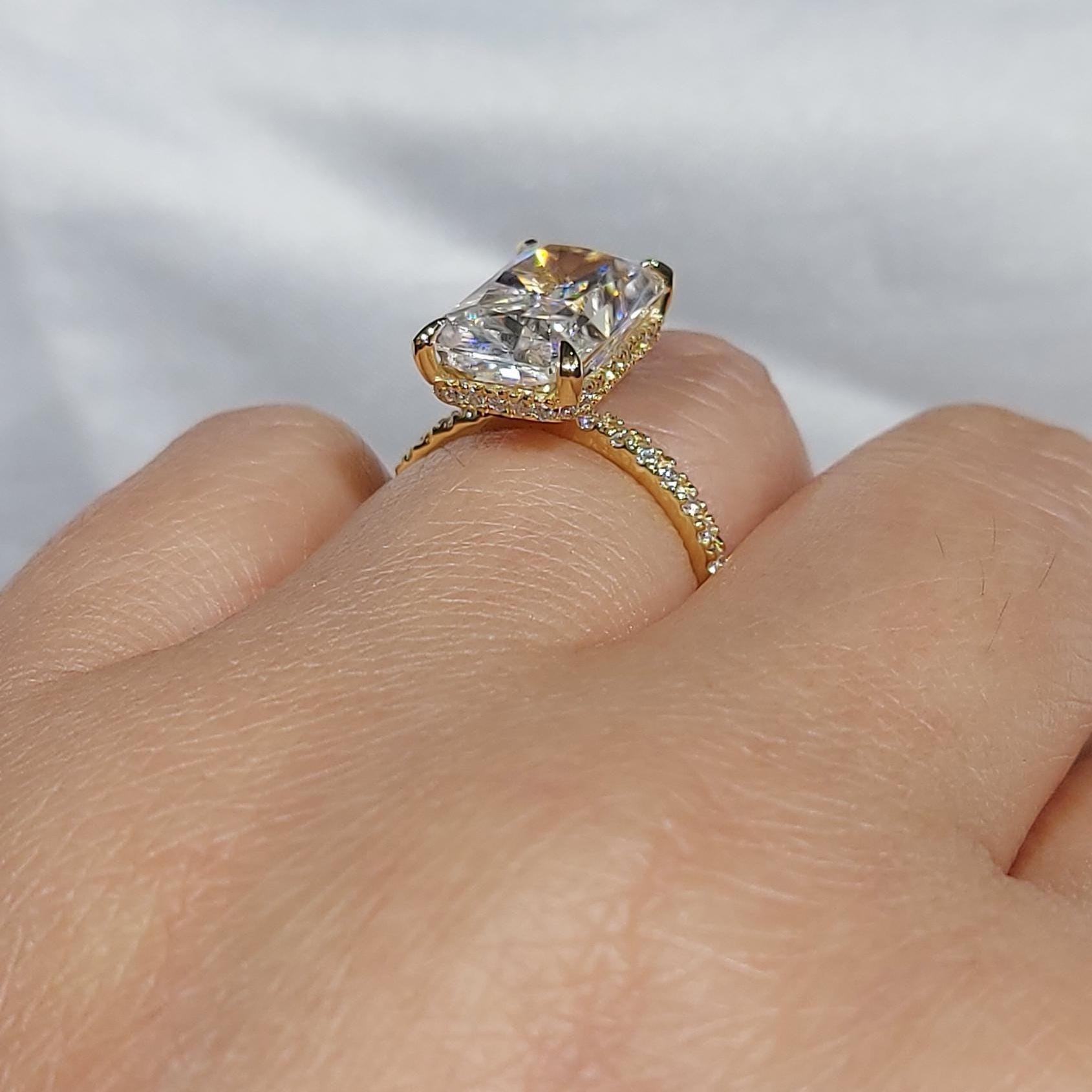 5 Ct Radiant Moissanite Eternity Band