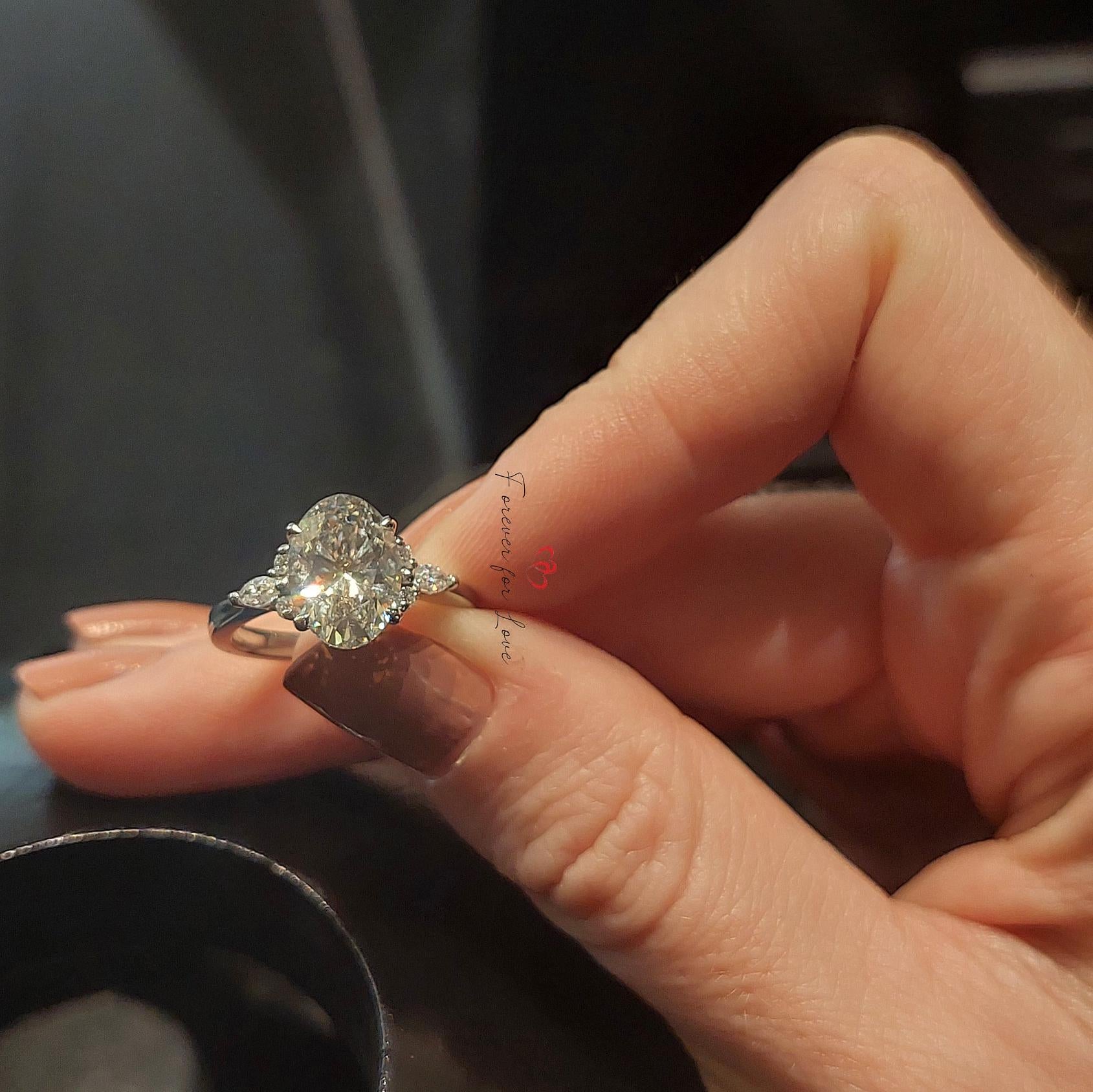 2 Ct Oval Lab Diamond Engagement Ring
