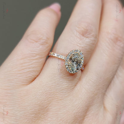 1.50 Ct IGI Certified Oval Lab Diamond Solitaire Engagement Ring