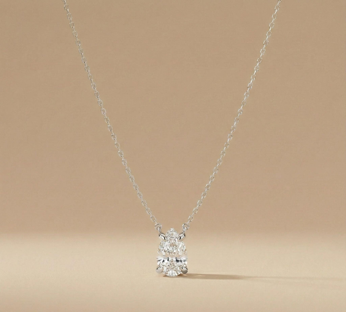 1ct Pear Shape Lab Diamond Necklace, Solitaire Diamond Necklace, Solid Gold Jewelry, Lab Grown Diamond, Classic Wedding Pendant,Gift for Her Moissanite engagement ring in Gold or Platinum — custom handcrafted by Forever For Love