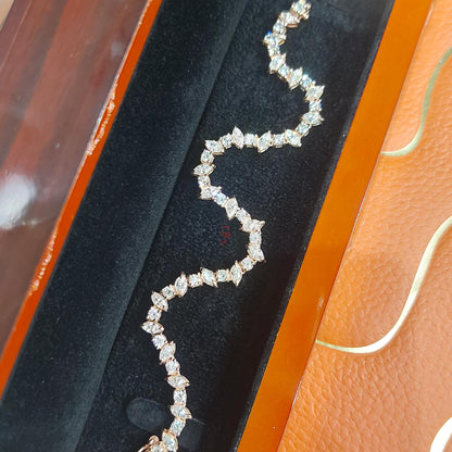 Wechselndes Marquise Tennisarmband, 10 Karat rundes Tennisarmband, Roségold Armband Geschenk für sie. Weihnachtsgeschenk für sie.