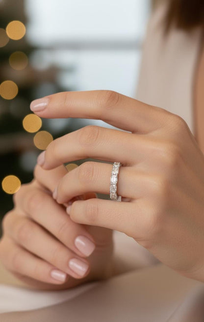 Cushion Diamond Half Eternity Band