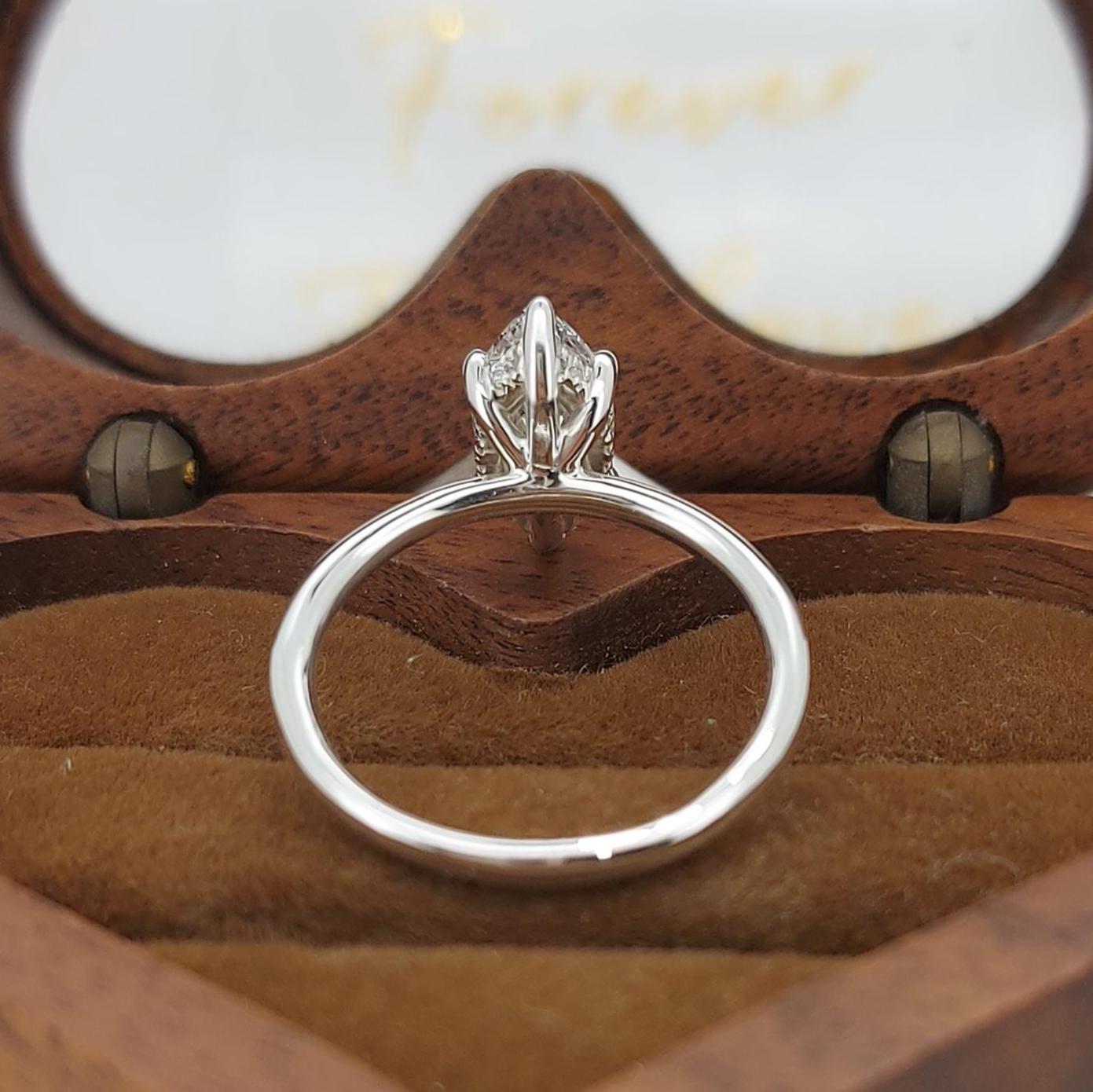 IGI Certified Marquise Lab Diamond Solitaire Engagement Ring