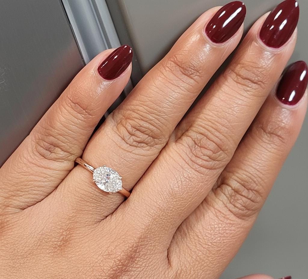 2 Ct IGI Certified Oval Lab Diamond Solitaire Engagement Ring