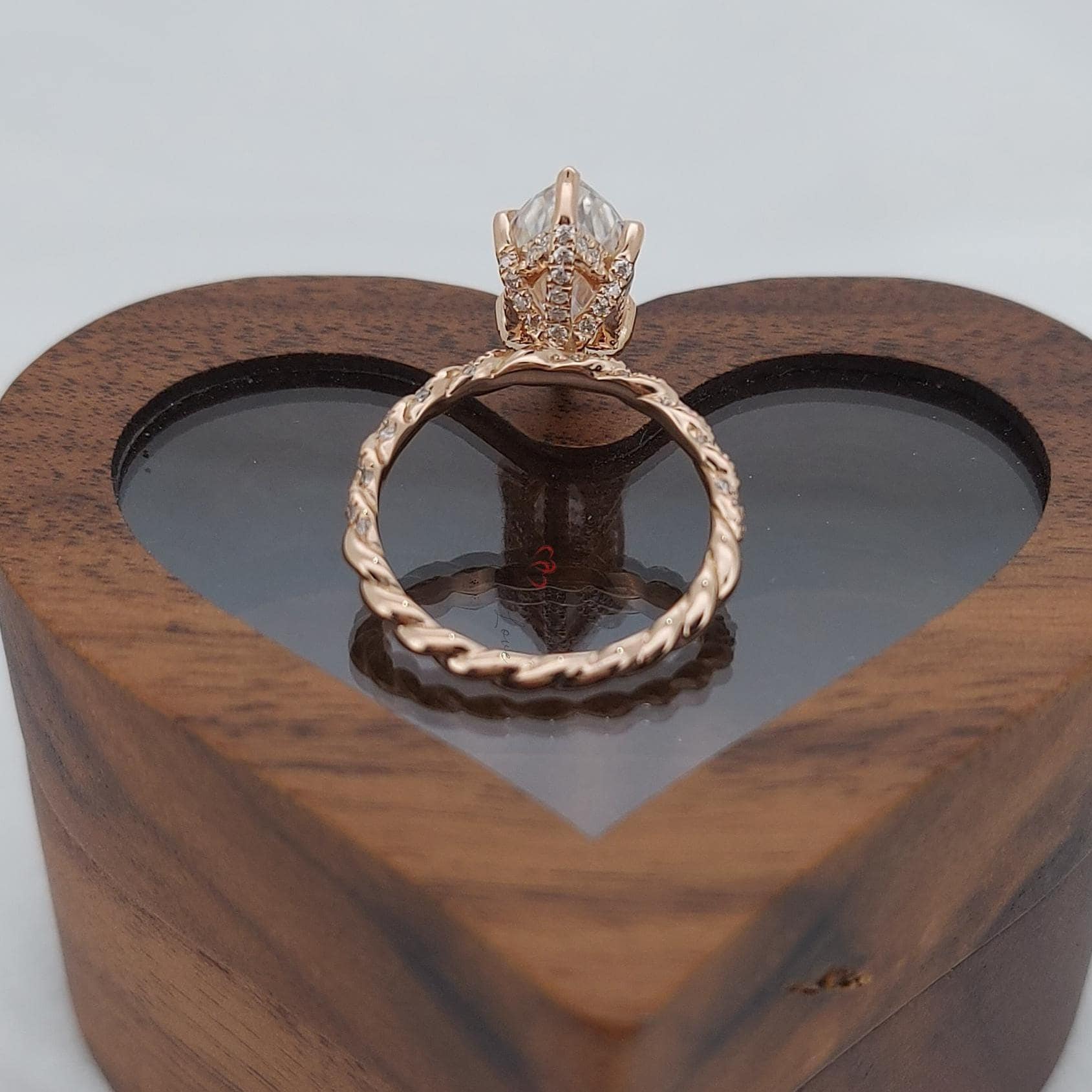 2 Ct Marquise Diamond, Moissanite Engagement Ring