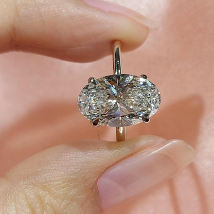 4 Ct IGI Certified Oval Diamond Engagement Ring