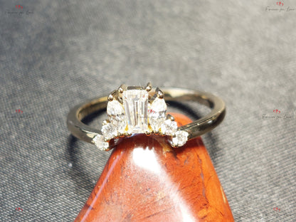 Baguette Moissanite Engagement Ring
