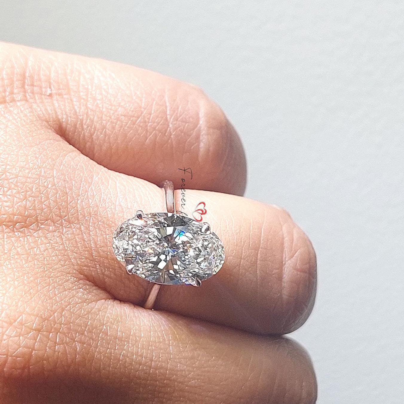 6 Ct Oval Lab Diamond Engagement Ring