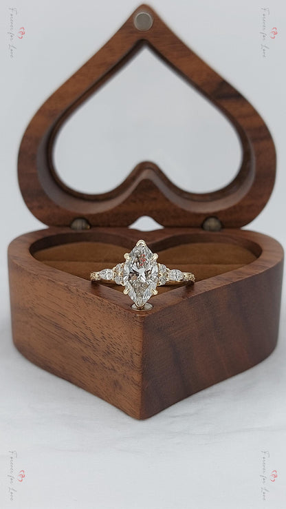 IGI Certified Marquise Lab Diamond Engagement Ring