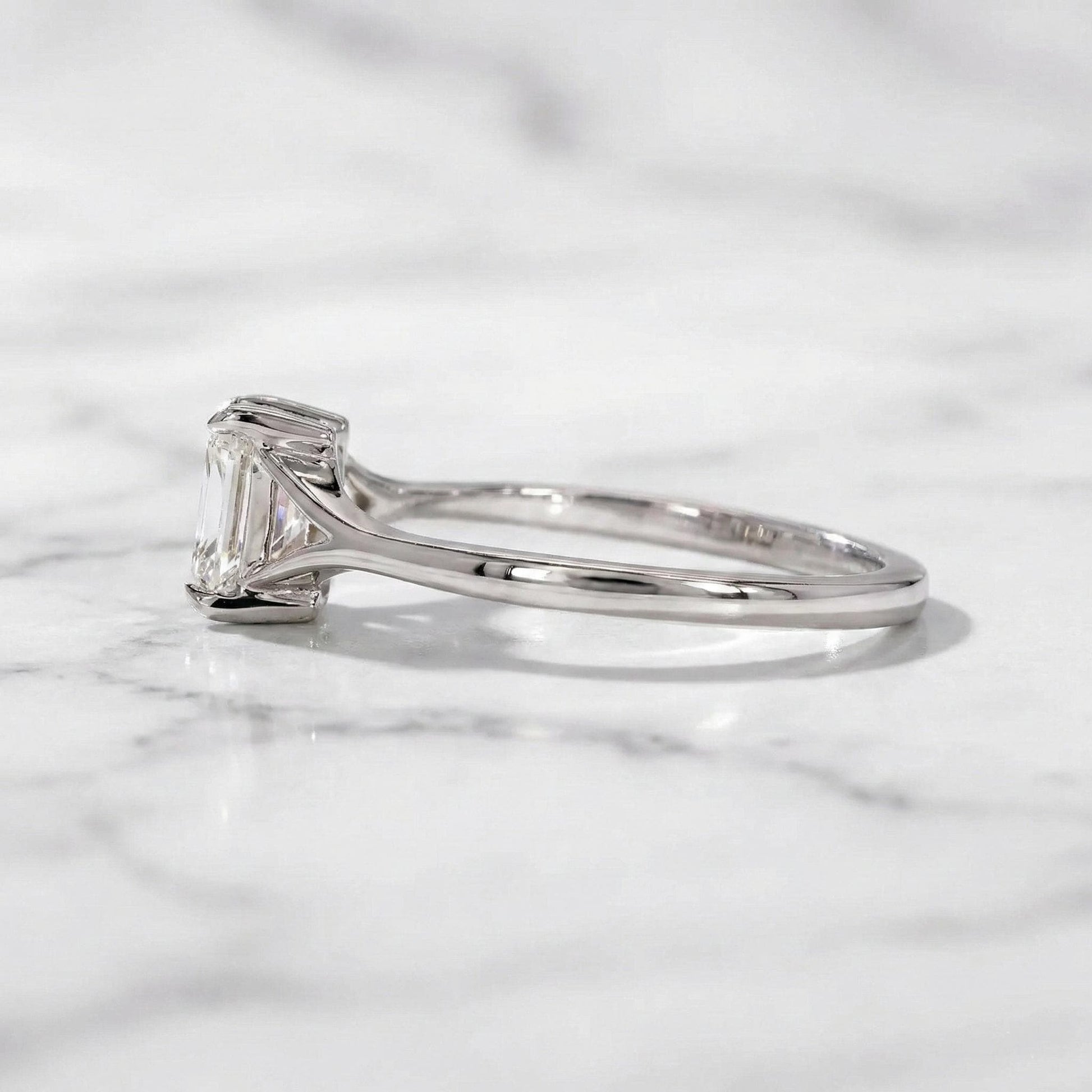 Lab Grown E,VVS2, IGI Certified Cushion Diamond Engagement Ring, Split Band Ring, Solitaire Cushion Ring for Her Anniversary Gifts