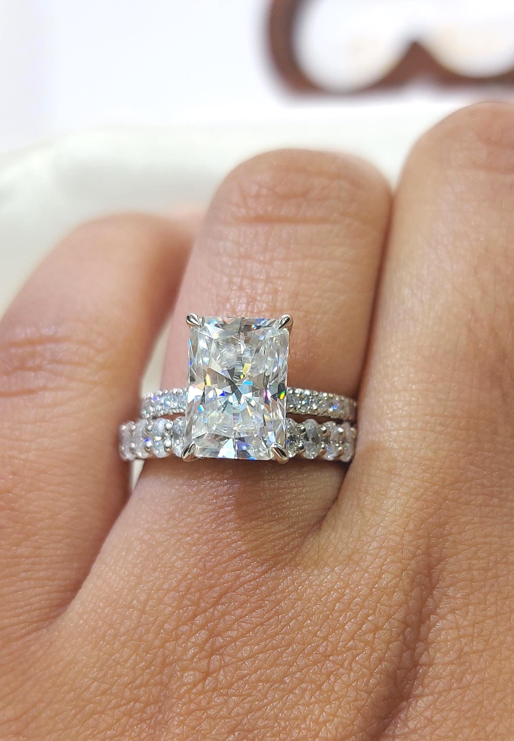 2.5 Ct Radiant Moissanite Eternity Band
