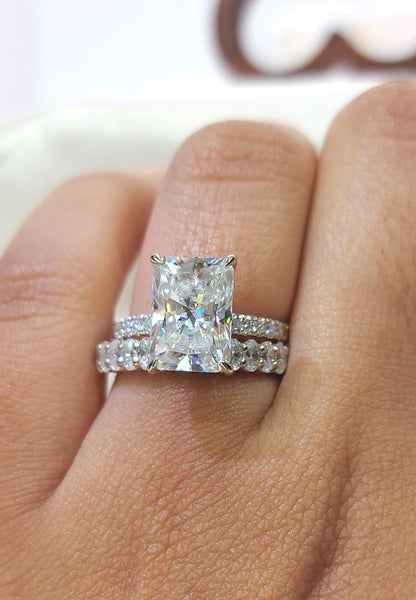 2.5 Ct Radiant Moissanite Eternity Band