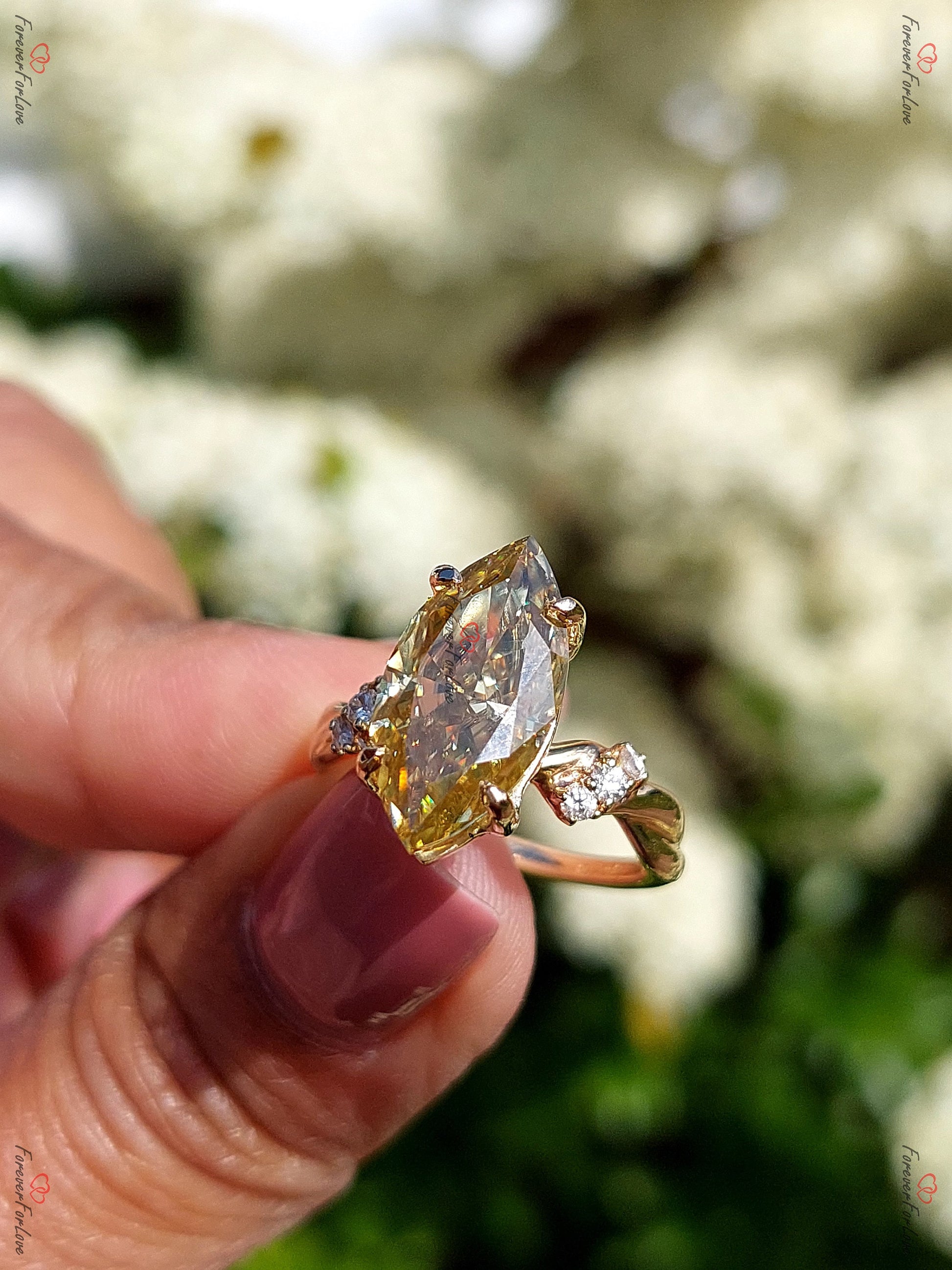 6 Ct Marquise Diamond, Moissanite Eternity Band