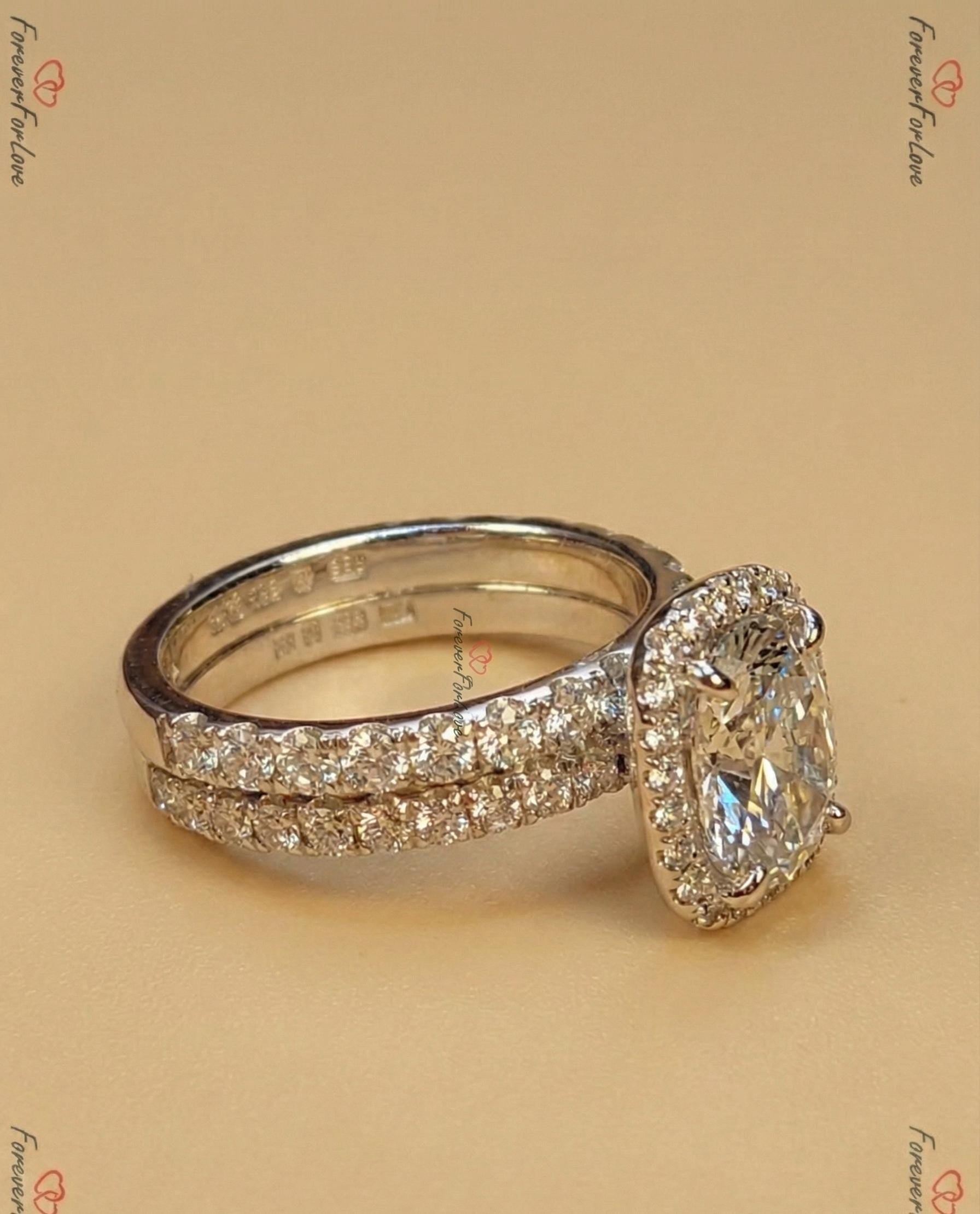 1.9 Ct IGI Certified Cushion Lab Diamond Hidden Halo Engagement Ring