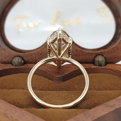 4.1 Ct IGI Certified Marquise Lab Diamond Hidden Halo Engagement Ring