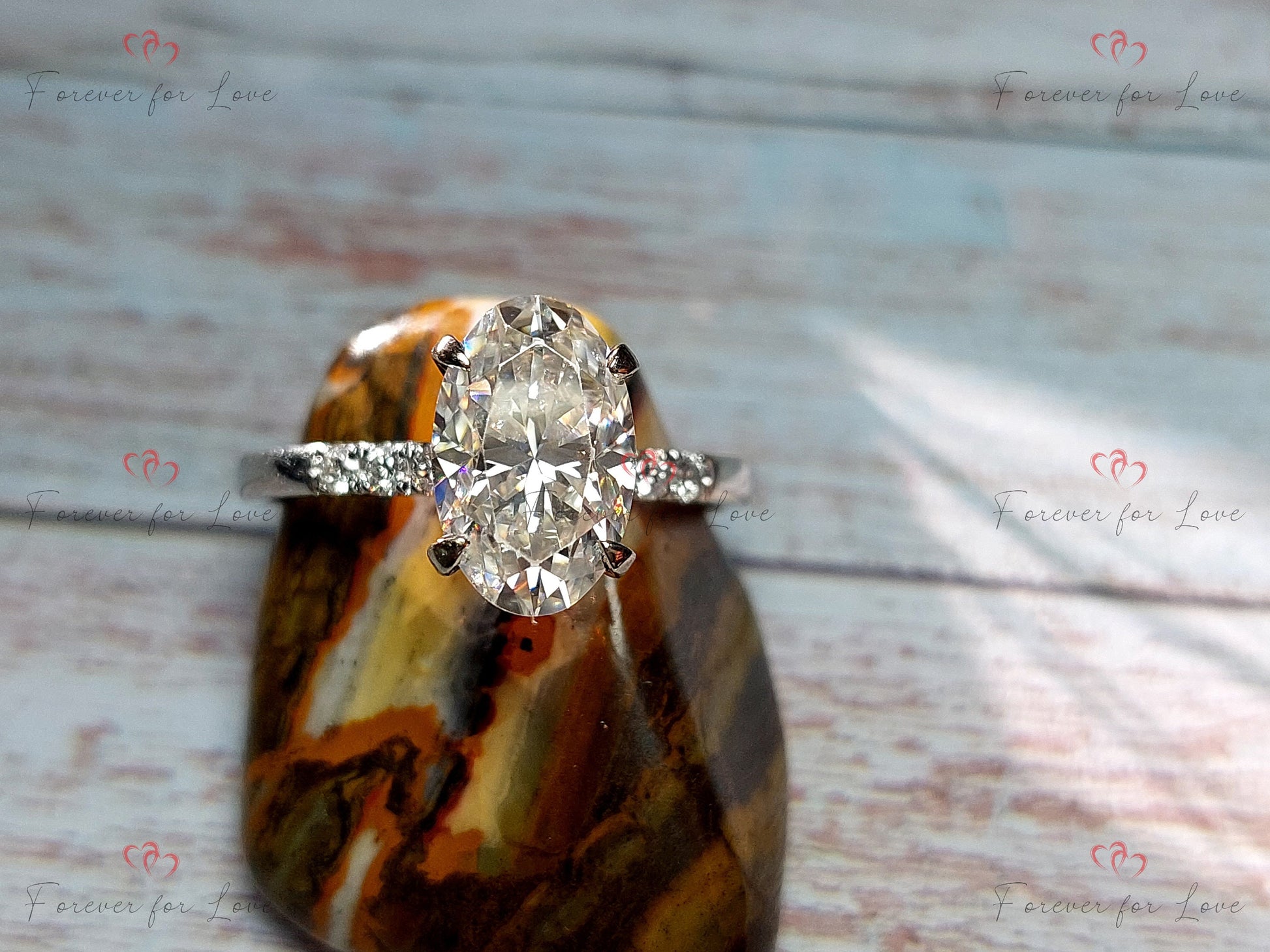 3 Ct IGI Certified Oval Lab Diamond Engagement Ring
