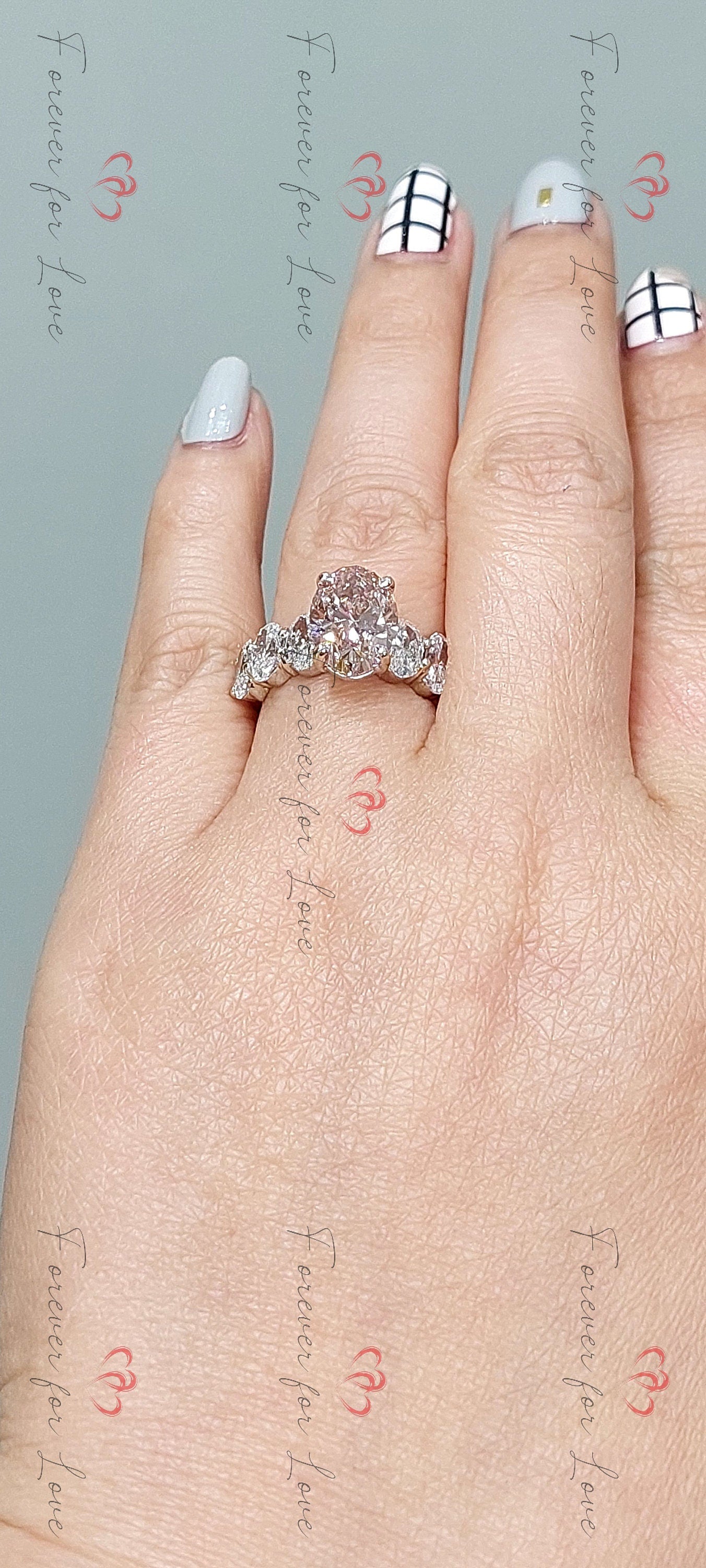 6 Ct IGI Certified Oval Lab Diamond Engagement Ring