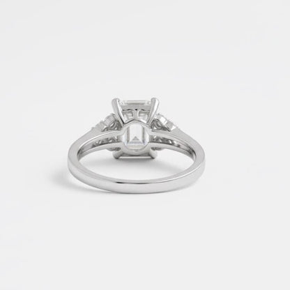 8 Ct IGI Certified Emerald Lab Diamond, Emerald Engagement Ring